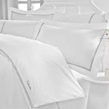 Lenjerie de pat cu cearsaf din bumbac Mehves, 200 x 220 cm imagine