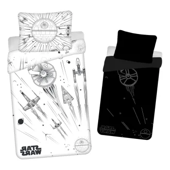 Lenjerie de pat din bumbac fosforescenta pentru copii pentru pat de o persoana 140x200 cm Star Wars - Jerry Fabrics imagine