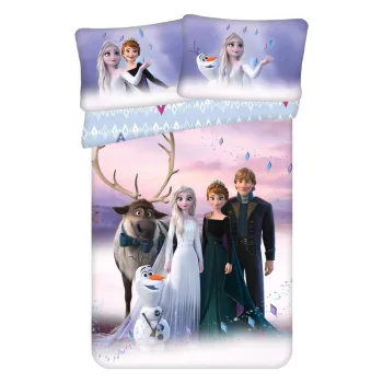Lenjerie de pat din bumbac pentru copii pentru patut 100x135 cm Frozen 2 - Jerry Fabrics imagine