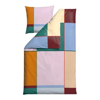 Lenjerie de pat din bumbac pentru pat de o persoana 140x200 cm Colour Block - Sodahl imagine