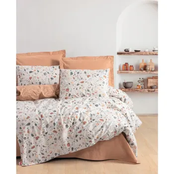 Lenjerie de pat din bumbac ranforce pentru pat de o persoana 140x200 cm Earth-Inspired Calm - Mila Home Luxury imagine