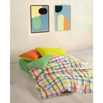 Lenjerie de pat din bumbac ranforce pentru pat dublu/extinsa cu cearceaf inclus/cu 4 piese 200x220 cm Hype - Mijolnir imagine
