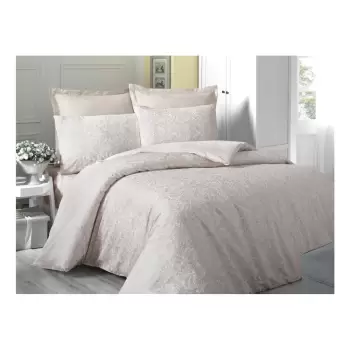 Lenjerie de pat din bumbac satinat Cream, 140 x 200 cm, crem imagine