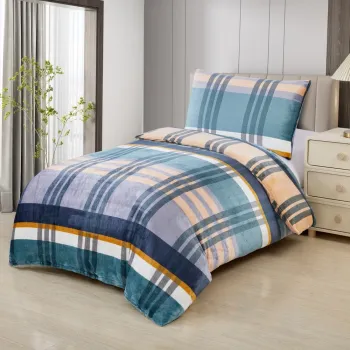 Lenjerie de pat din microplus/cocolino pentru pat de o persoana 140x200 cm Eugen - My House imagine