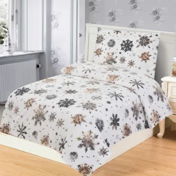 Lenjerie de pat din microplus/cocolino pentru pat de o persoana 140x200 cm Nord Flake - My House imagine