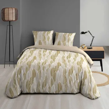 Lenjerie de pat galben ocru din microfibra pentru pat dublu, extinsa 240x220 cm Kim - douceur d'interieur imagine