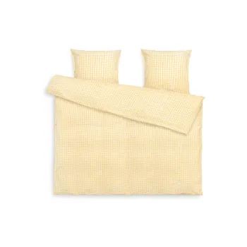 Lenjerie de pat galbena din tesatura crep pentru pat dublu/extinsa 200x220 cm Bak&Bolge - JUNA imagine