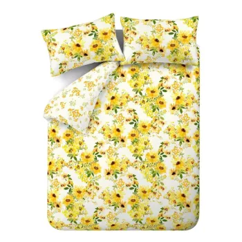 Lenjerie de pat galbena pentru pat dublu/extinsa 230x220 cm Sunflowers - Catherine Lansfield imagine