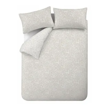 Lenjerie de pat grej din bumbac pentru pat dublu 200x200 cm Woodland - Bianca imagine