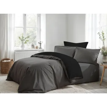 Lenjerie de pat gri antracit pentru pat de o persoana 200x140 cm - Mijolnir imagine