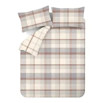 Lenjerie de pat gri/crem din flanela pentru pat dublu 200x200 cm - Catherine Lansfield imagine