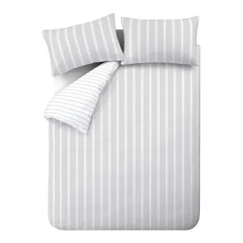 Lenjerie de pat gri din bumbac pentru pat dublu/extinsa 230x220 cm Ashford Stripe - Bianca imagine