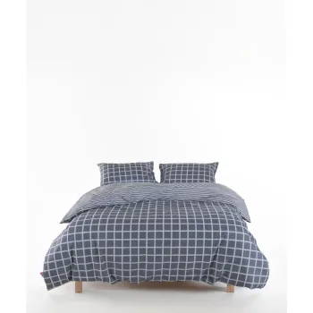 Lenjerie de pat gri din bumbac ranforce pentru pat dublu/extinsa 240x220 cm Linear Calm Geometric - Mila Home Luxury imagine