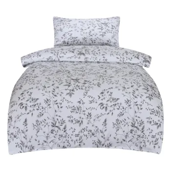 Lenjerie de pat gri din bumbac satinat pentru pat de o persoana 140x200 cm Gloria - My House imagine