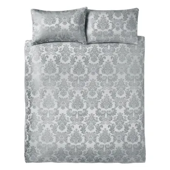 Lenjerie de pat gri din damasc pentru pat dublu/extinsa 230x220 cm Damask Jacquard - Catherine Lansfield imagine
