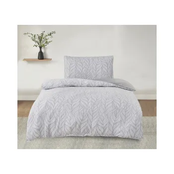 Lenjerie de pat gri din jacquard pentru pat de o persoana 140x200 cm Florida - My House imagine