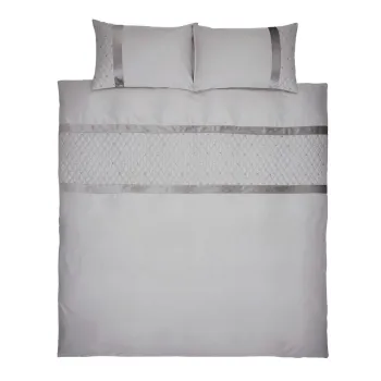 Lenjerie de pat gri din microsatin pentru pat dublu/extinsa 230x220 cm Sequin Cluster - Catherine Lansfield imagine