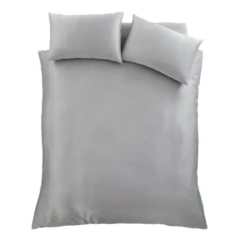 Lenjerie de pat gri din satin pentru pat dublu/extinsa 230x220 cm Silky Soft - Catherine Lansfield imagine