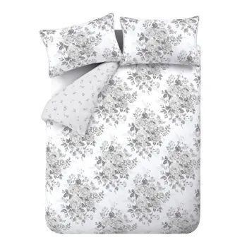 Lenjerie de pat gri pentru pat dublu/extinsa 230x220 cm Elinda Floral - Catherine Lansfield imagine