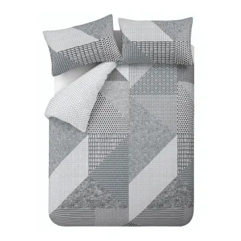 Lenjerie de pat gri pentru pat dublu/extinsa 230x220 cm Larsson Geo - Catherine Lansfield imagine