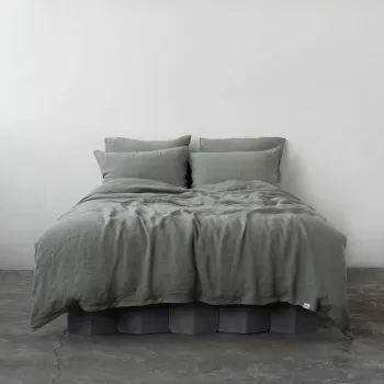 Lenjerie de pat kaki din in pentru pat dublu/extinsa 200x220 cm - Linen Tales imagine