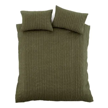 Lenjerie de pat kaki pentru pat dublu/extinsa 230x220 cm Tamba Stripe - Pineapple Elephant imagine