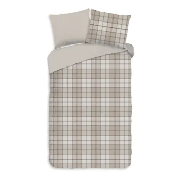 Lenjerie de pat maro deschis din flanela pentru pat de o persoana/extinsa 140x220 cm Bernardus - Good Morning imagine