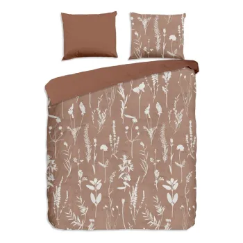 Lenjerie de pat maro din bumbac pentru pat de o persoana/extinsa 140x220 cm Rav - Good Morning imagine