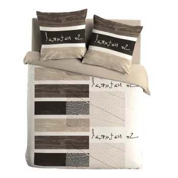 Lenjerie de pat maro din bumbac pentru pat dublu/extinsa cu 3 piese 240x220 cm So Natural - douceur d'interieur imagine