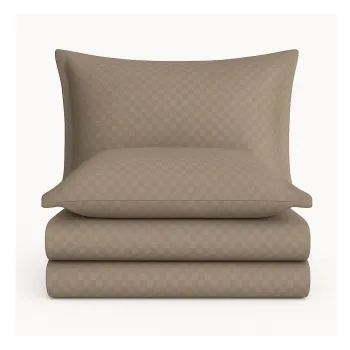 Lenjerie de pat maro din bumbac ranforce pentru pat de o persoana 140x200 cm Checkered - Mila Home Luxury imagine