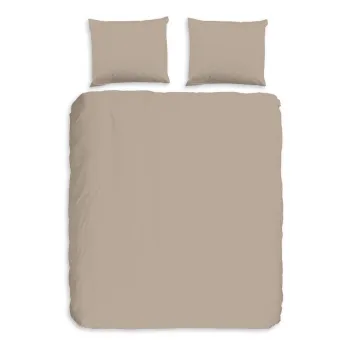 Lenjerie de pat maro din flanela pentru pat dublu/extinsa 200x220 cm - Good Morning imagine