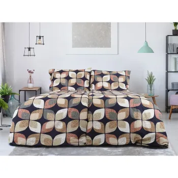 Lenjerie de pat maro din tesatura crep pentru pat de o persoana 140x200 cm Autumn Leaf - B.E.S. imagine