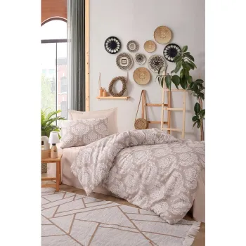 Lenjerie de pat maro pentru pat de o persoana 140x200 cm Post - Mijolnir imagine