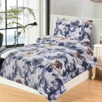 Lenjerie de pat mov din microplus/cocolino pentru pat de o persoana 140x200 cm Riana - My House imagine