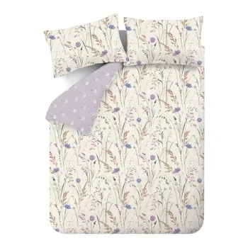 Lenjerie de pat mov lavanda/bej pentru pat de o persoana 135x200 cm Grasmere - Catherine Lansfield imagine