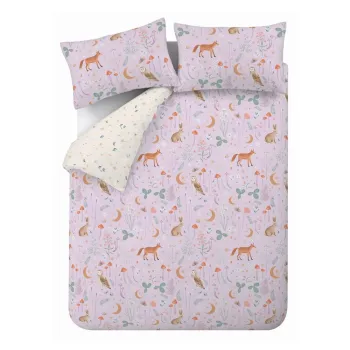 Lenjerie de pat mov lavanda pentru pat dublu/extinsa 230x220 cm Enchanted Twilight Animals - Catherine Lansfield imagine