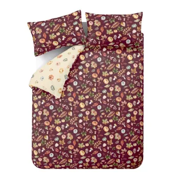 Lenjerie de pat mov pentru pat dublu/extinsa 230x220 cm Autumn Pumpkins - Catherine Lansfield imagine