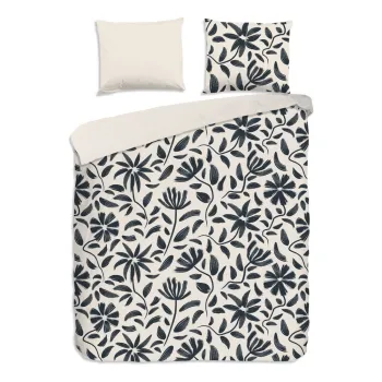 Lenjerie de pat neagra/bej din bumbac pentru pat dublu/extinsa 200x220 cm Emilia - Good Morning imagine