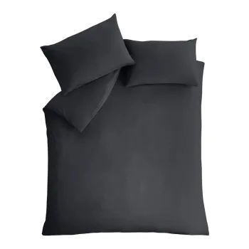 Lenjerie de pat neagra pentru pat de o persoana 135x200 cm So Soft Non Iron - Catherine Lansfield imagine