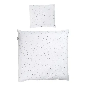 Lenjerie de pat pentru copii alba din bumbac pentru patut 80x80 cm Sternenzauber - Roba imagine