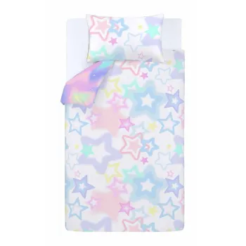 Lenjerie de pat pentru copii alba/roz pentru pat dublu 200x200 cm Ombre Stars - Catherine Lansfield imagine