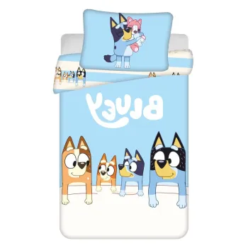 Lenjerie de pat pentru copii albastrAdin bumbac pentru pAftuE100x135 cm Bluey aEURJerry Fabrics imagine