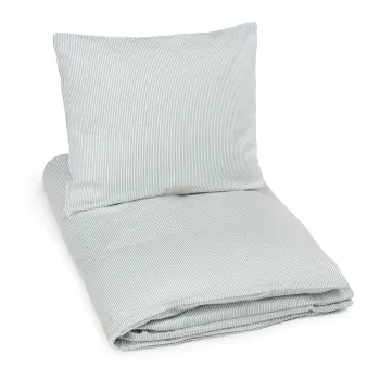 Lenjerie de pat pentru copii, albastru-deschis din bumbac organic pentru pat de o persoana 140x200 cm Classic Stripes Blue - Cam Cam Copenhagen imagine