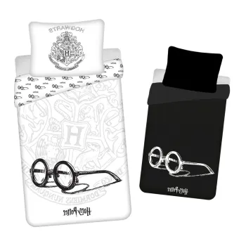 Lenjerie de pat pentru copii din bumbac fosforescenta 140x200 cm Harry Potter - Jerry Fabrics imagine