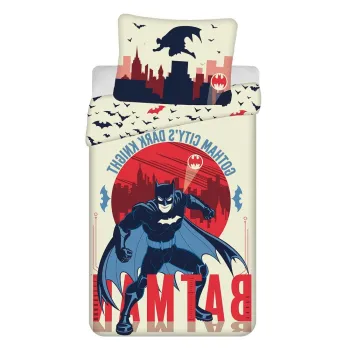 Lenjerie de pat pentru copii din bumbac pentru pat de o persoana 140x200 cm Batman 