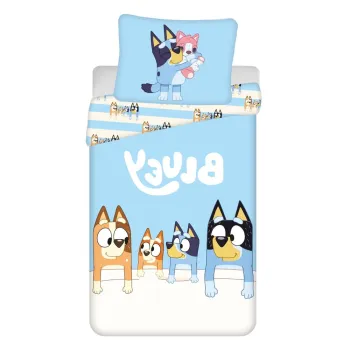 Lenjerie de pat pentru copii din bumbac pentru pat de o persoana 140x200 cm Bluey - Jerry Fabrics imagine