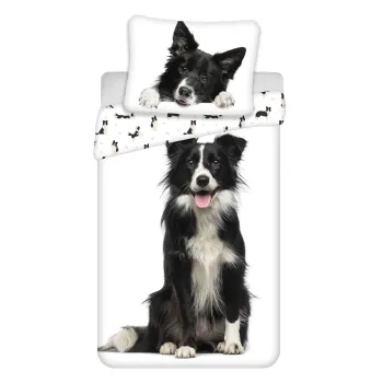 Lenjerie de pat pentru copii din bumbac pentru pat de o persoana 140x200 cm Border Collie - Jerry Fabrics imagine