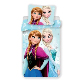Lenjerie de pat pentru copii din bumbac pentru pat de o persoana 140x200 cm Frozen 