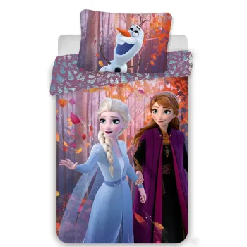Lenjerie de pat pentru copii din bumbac pentru pat de o persoana 140x200 cm Frozen 