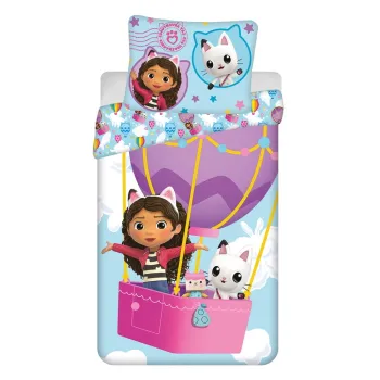 Lenjerie de pat pentru copii din bumbac pentru pat de o persoana 140x200 cm Gabby's Dollhouse 
